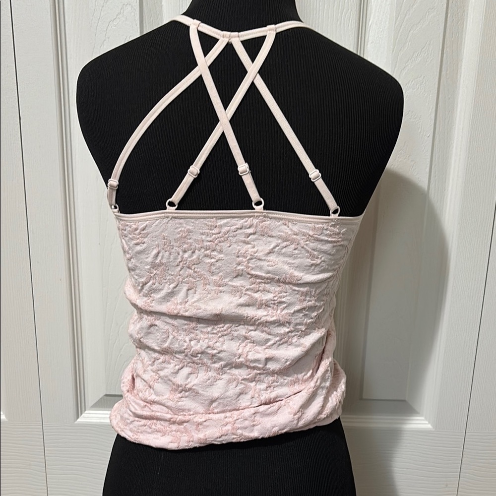 Anthropologie light pink scrunch tank top - Picture 6 of 8